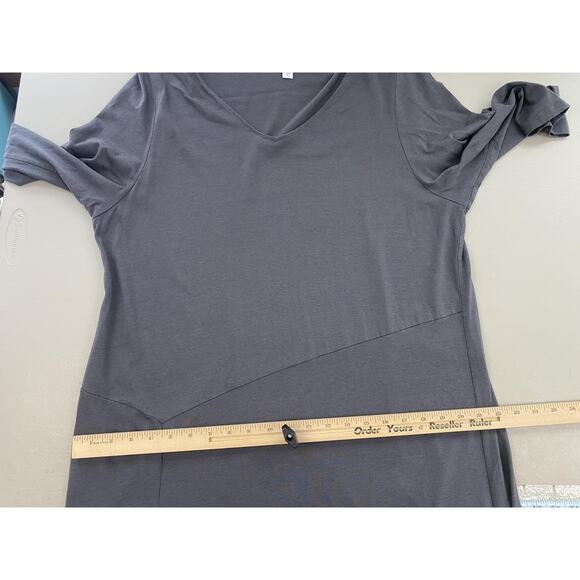 J Jill JPure Jill Maxi Dress Womens XL Gray 3/4 Sleeve V Neck Lounge Casual Knit - Picture 8 of 14